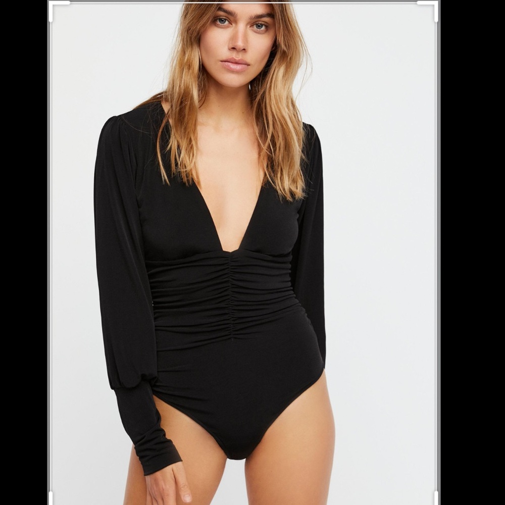 Free People Black Bodysuit Size Small
